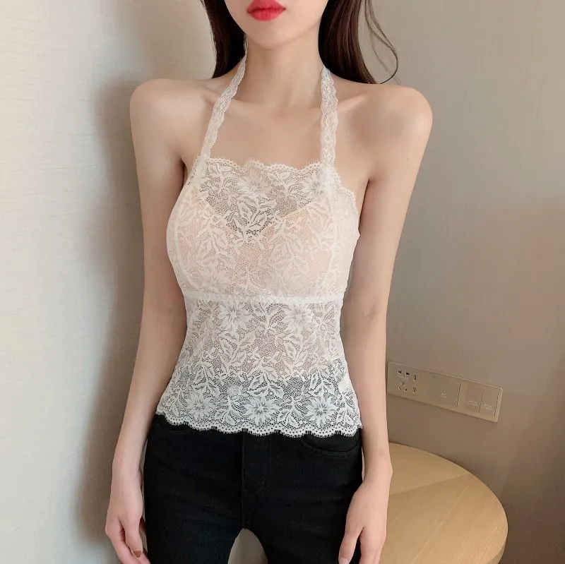 Women Vest Crop Tops Bralette Wireless Lingerie Sexy V-Neck Underwear Tank Top Women Deep V Back Underwear Camisole 210515