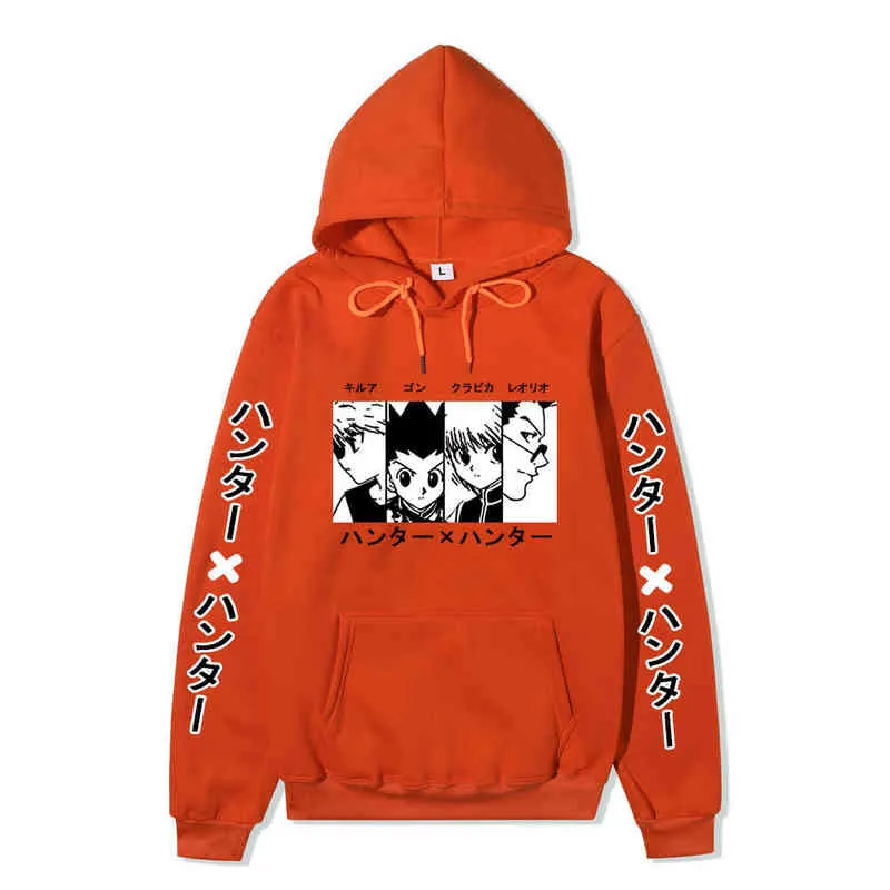 Kawaii Hunter X Hunter Hoodie Mäns Kvinnors Tether Sweatshirt Killua Zoldyck Anime Black Hoodie Bluzy Top Jacket H1227