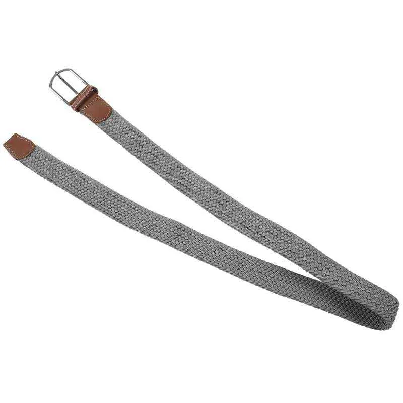 Sıcak KF-Erkekler Deri Örgülü Elastik Streç Metal Toka Kemer Kemer G220301