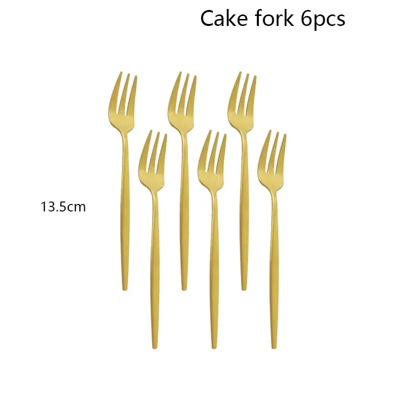 Serisuppsättningar 6 30st Matt Gold Set rostfritt stål Middag Knivgaffel Sked Cutlary Kitchen Silverware Flatware Tablewery1856