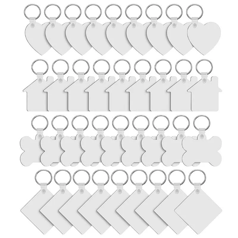 Chaveiros madeira hardboard chaveiro em branco mdf duplo-lado impresso sublimação transferência de calor jóias making256o