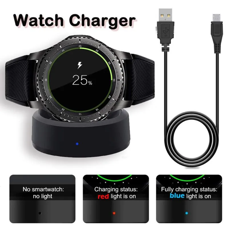 Bracelets de montre Base de chargeur rapide sans fil pour Galaxy 46mm 42mm Câble de chargement Charge Gear S3 S2 Active2283