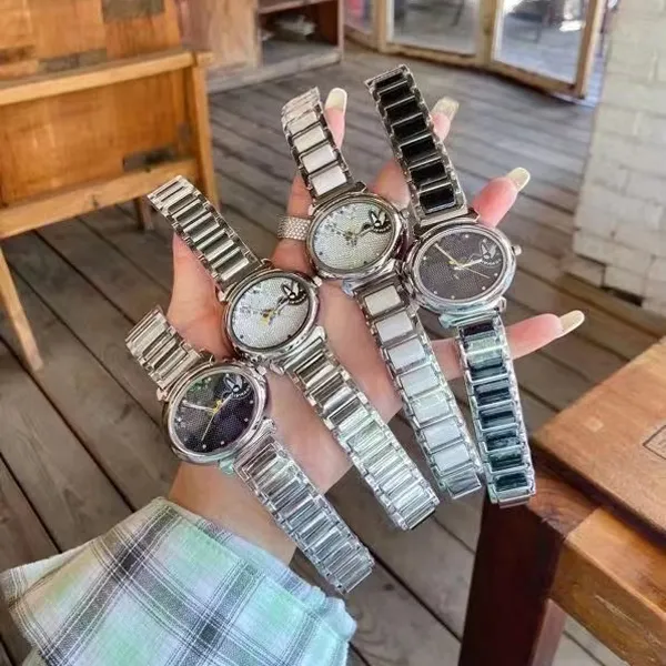 Montres de marque pour femmes et filles, Style Pigeon à carreaux, bracelet en acier et métal, montre-bracelet à Quartz L57