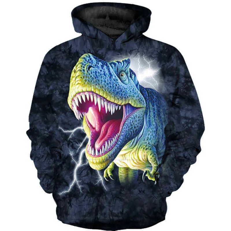 Jongens Sweatshirt Dinosaurus Hoodies Cool Modieuze Kinderen Herfst 3D Gedrukt Meisje Dier Trui Sweatshirts 2201109935013