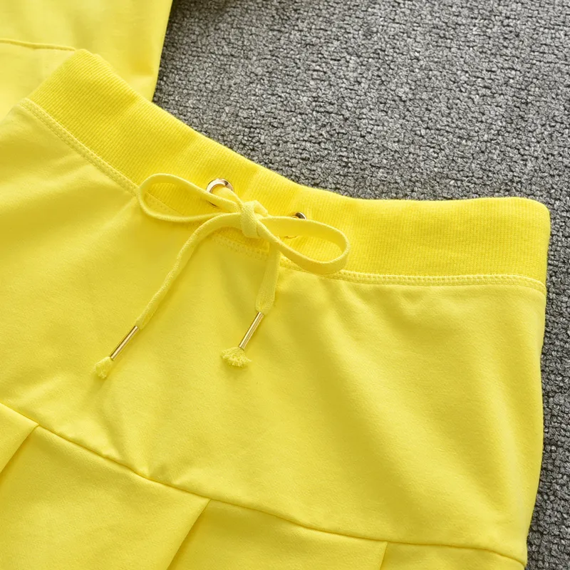 Summer Cotton Tracksuit A-Line High Waist Pleated Mini Skirt Pink Women's Hoodies Fashion Slim Casual Tennis Skirts 626 220302