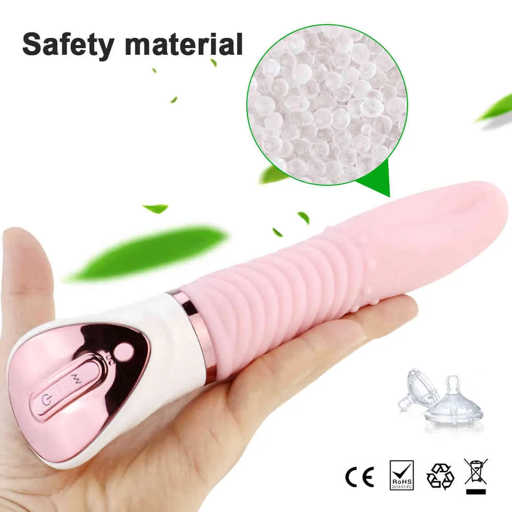 Big Tongue Massager 2 in 1 Oral Clitoris Stimulator Dildo Vibrators Massager Vagina Sex Toys for Women Female Flirting Toys Sexo X0320