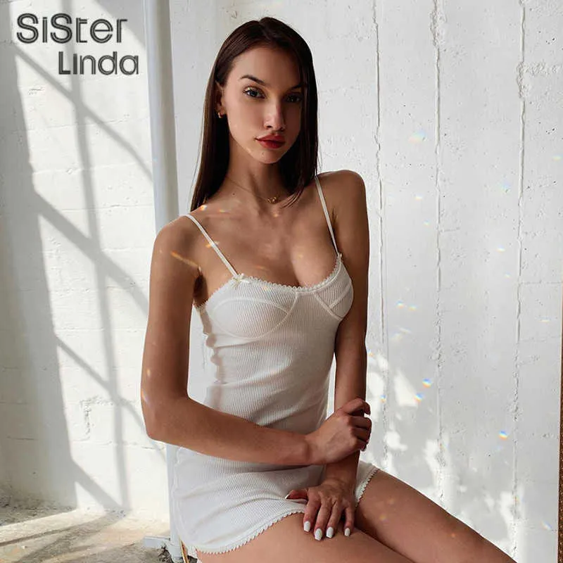 Sisterlinda Sexy Lace White Bodycon Mini Dresses Women Summer Party Dress Night Elegant Bow Stretch Slim Short Vestidos 2021 New Y1006