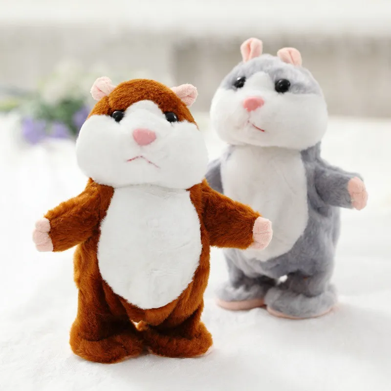 15 cm sprechendes Hamster-Maus-Haustier-Plüschtier aus PP-Baumwolle, niedliche weiche Tierpuppe, sprechen, imitieren Soundrekorder, wiederholen Hamster, lustig, lernen 6509053