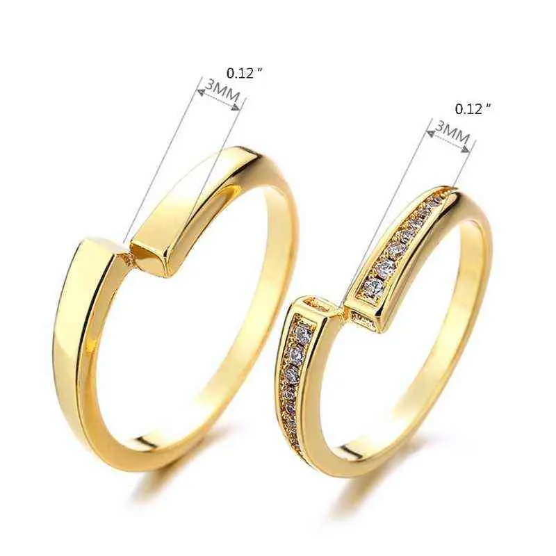 918F 2 stks Paar Love Infinity Ring Set voor Vrouwen en Mannen Verjaardag Belofte Ring in Gouden Kleur voor Vriend Vriendin G1125