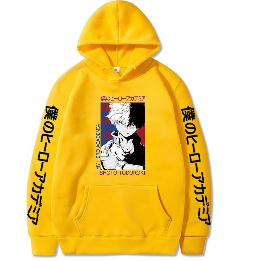 Shoto Todoroki sweats à capuche femmes hommes mode sweat pull décontracté mon héros académique Janpanese Anime Y0803