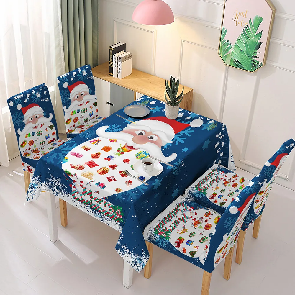 Christmas Table cloth Chair Covers Decoration Elastic Conjoined Absorbing Tablecloth