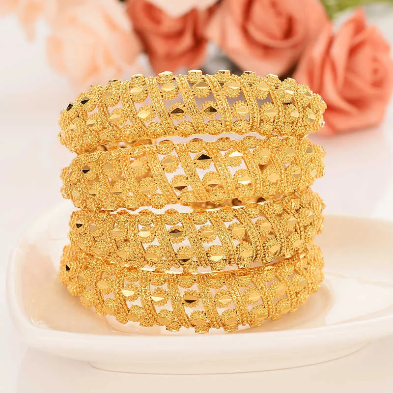 Bangle di cuffia placcata dorata donne Dubai sposa nozze bracciale etiope bracciale africano gioielli oro affascinante braccialette di braccialetti gifts Q075072146