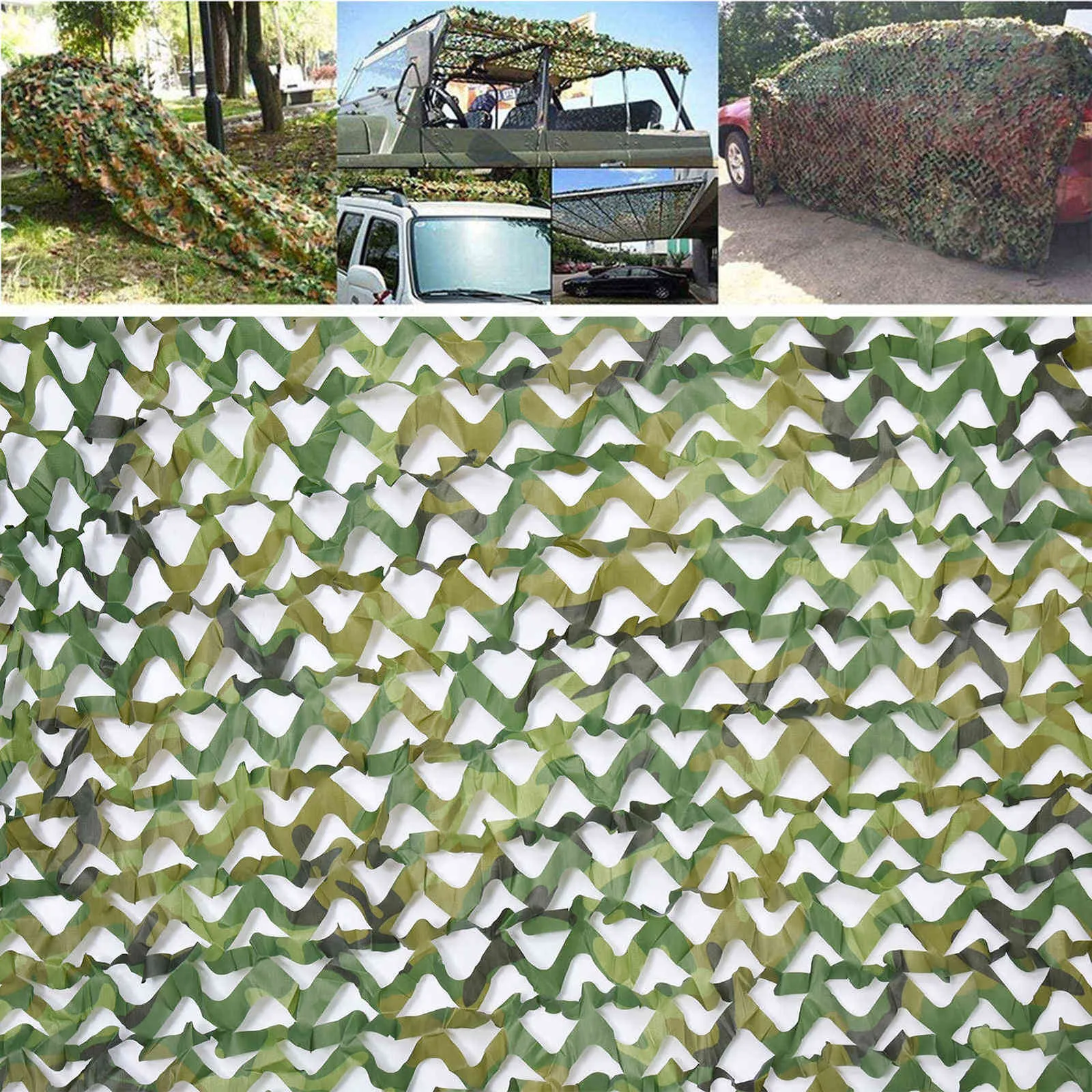 Jakt Armé Camo Netting Utomhus Jungle Camouflage Sunscreen Net Woodland Privacy Protection Mesh Forest Shade Tent för Camping Y0706