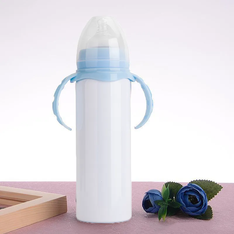 8oz оптом сублимационные детские Sippy чашка с ручкой изолируют портативный термос двойной ваккум детская молочная кубок детская бутылка 0228