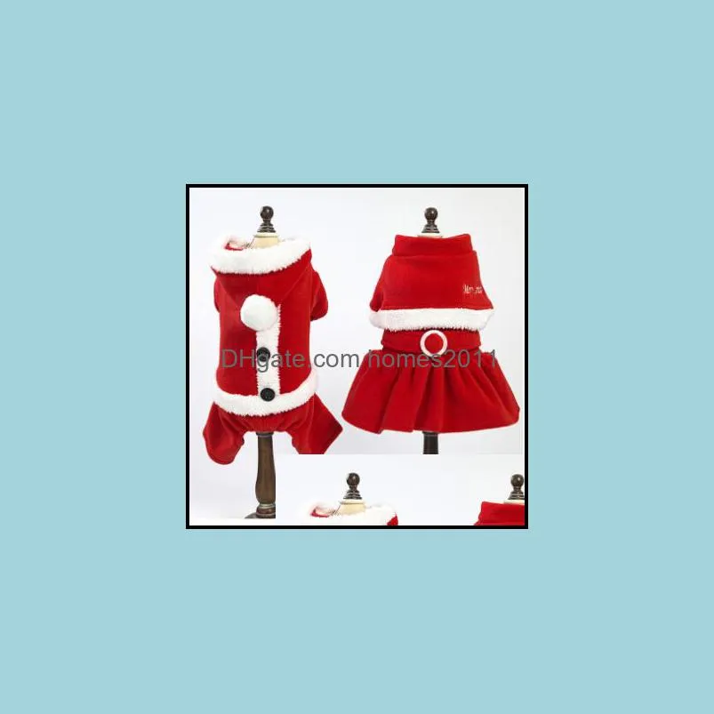 Christmas Pet Dog Costumes Autumn Winter Teddy Puppy Dog Christmas Clothes Xmas Dog Transformed Dress Santa Suit