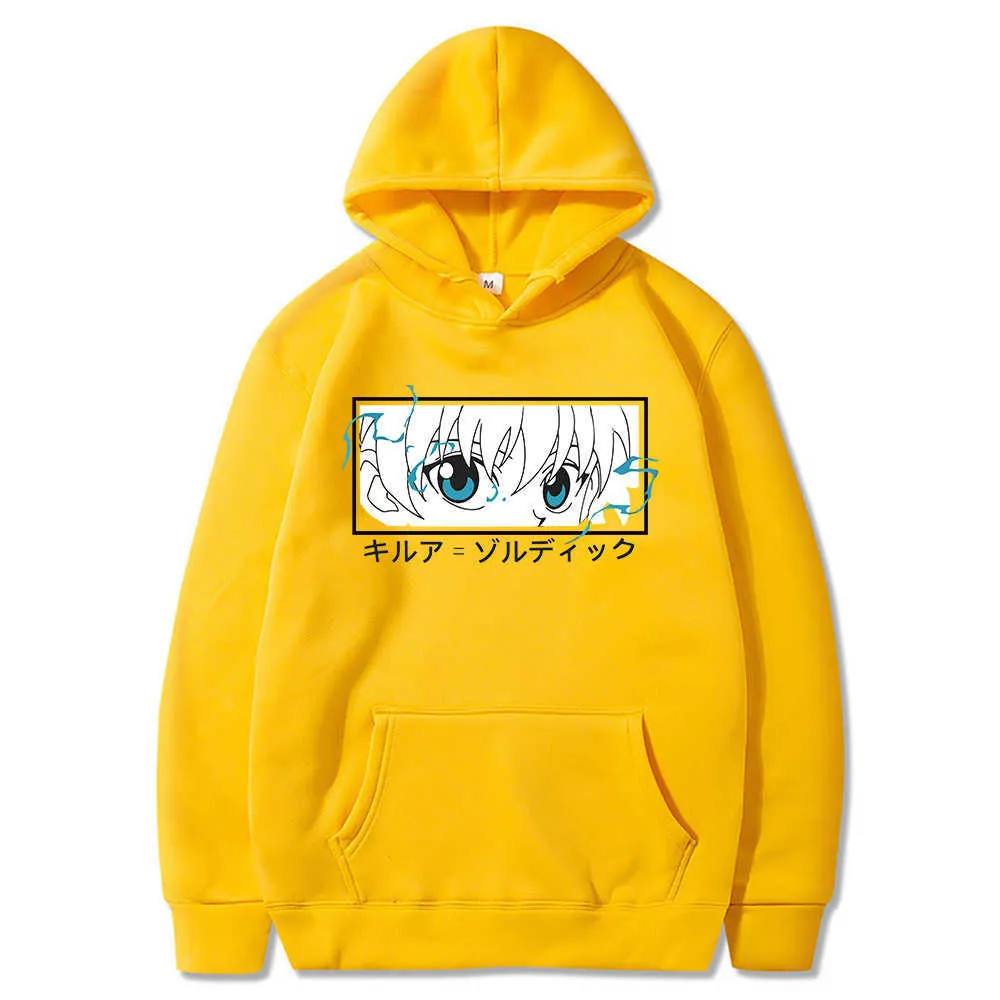 Hunter X Hunter Pullover Bluzy Bluzy Killua Zoldyck Eye Print Anime Hoodie Streetwear Topy H0910