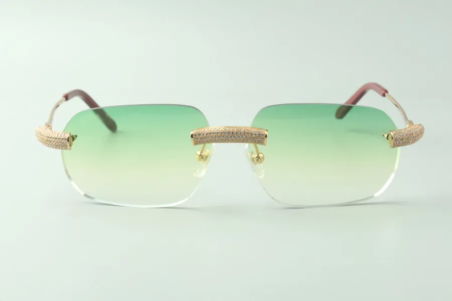 Designer zonnebril 3524024 met micro-verharde diamant metalen draden pootjes bril Direct s maat 18-140mm307f