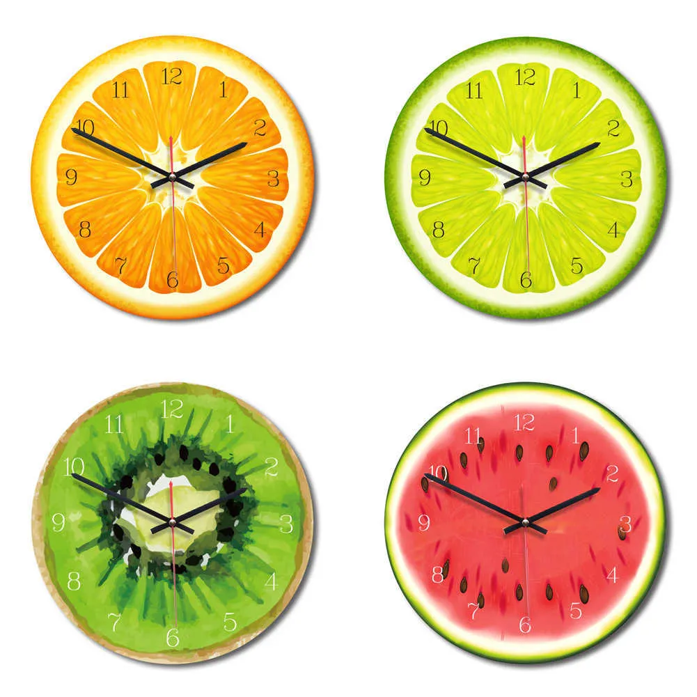 Креативные настенные часы с фруктами, лайм, современные кухонные часы с лимоном, часы для домашнего декора, часы для гостиной, настенные часы с тропическими фруктами, часы H01305547