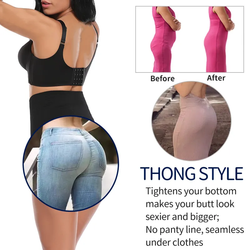 Женская талия Cincher Thong Panty Shaper Высокая талия Tummy Control Трусики для похудения Нижнее белье Butt Hilder Формируют короткая форма тела