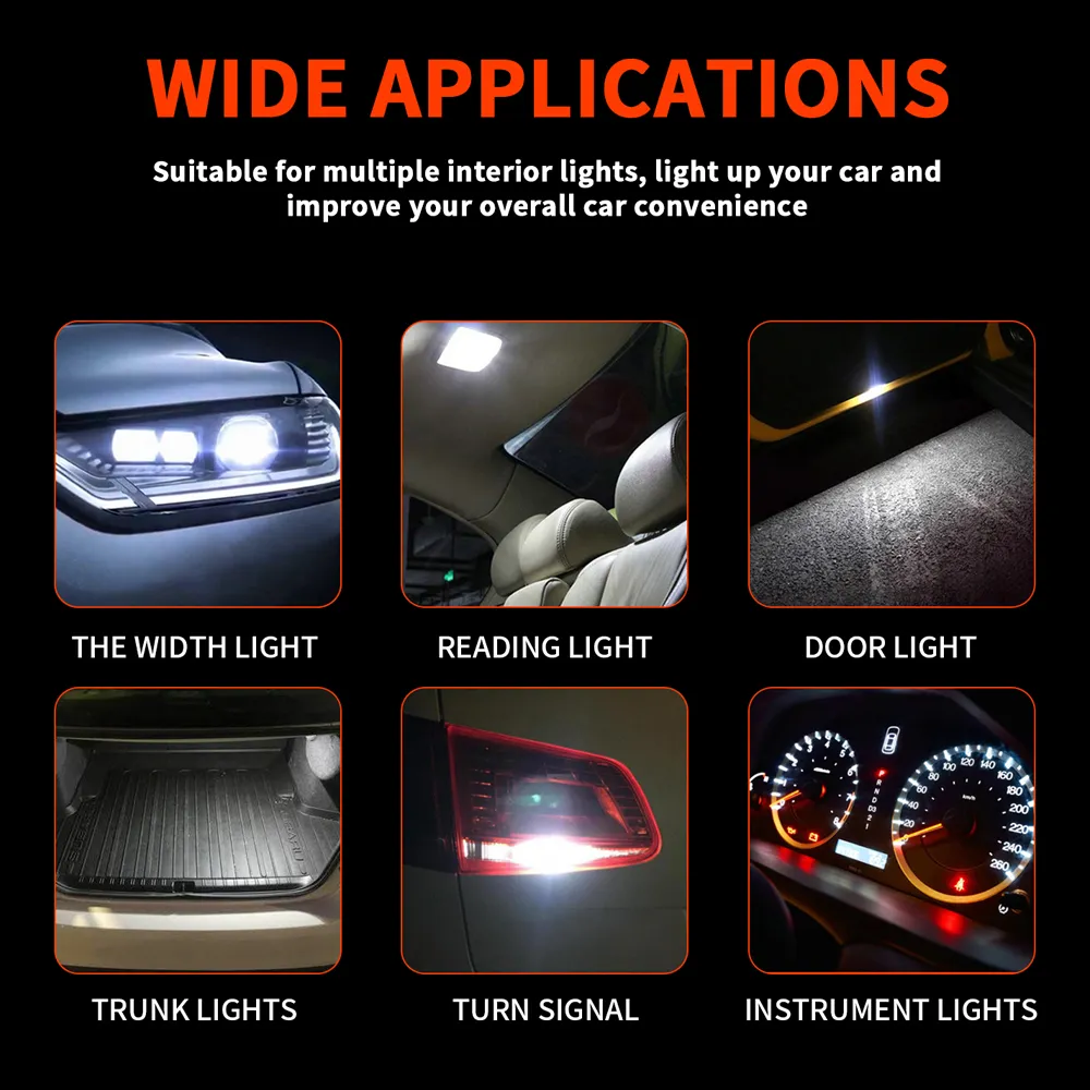 10x أحدث T10 W5W LED المصابيح 7020 10SMD Canbus سيارة أضواء لوحة ترخيص الداخلية قراءة قبة مصباح 12 فولت سوبر مشرق الأبيض 6000K