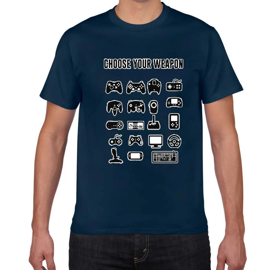 Choisissez votre arme Gamer Jeux vidéo Sarcastique T-shirt Hommes Contrôleur de jeu Streetwear Harajuku Summer Hip Hop Tee Shirt Homme 210629
