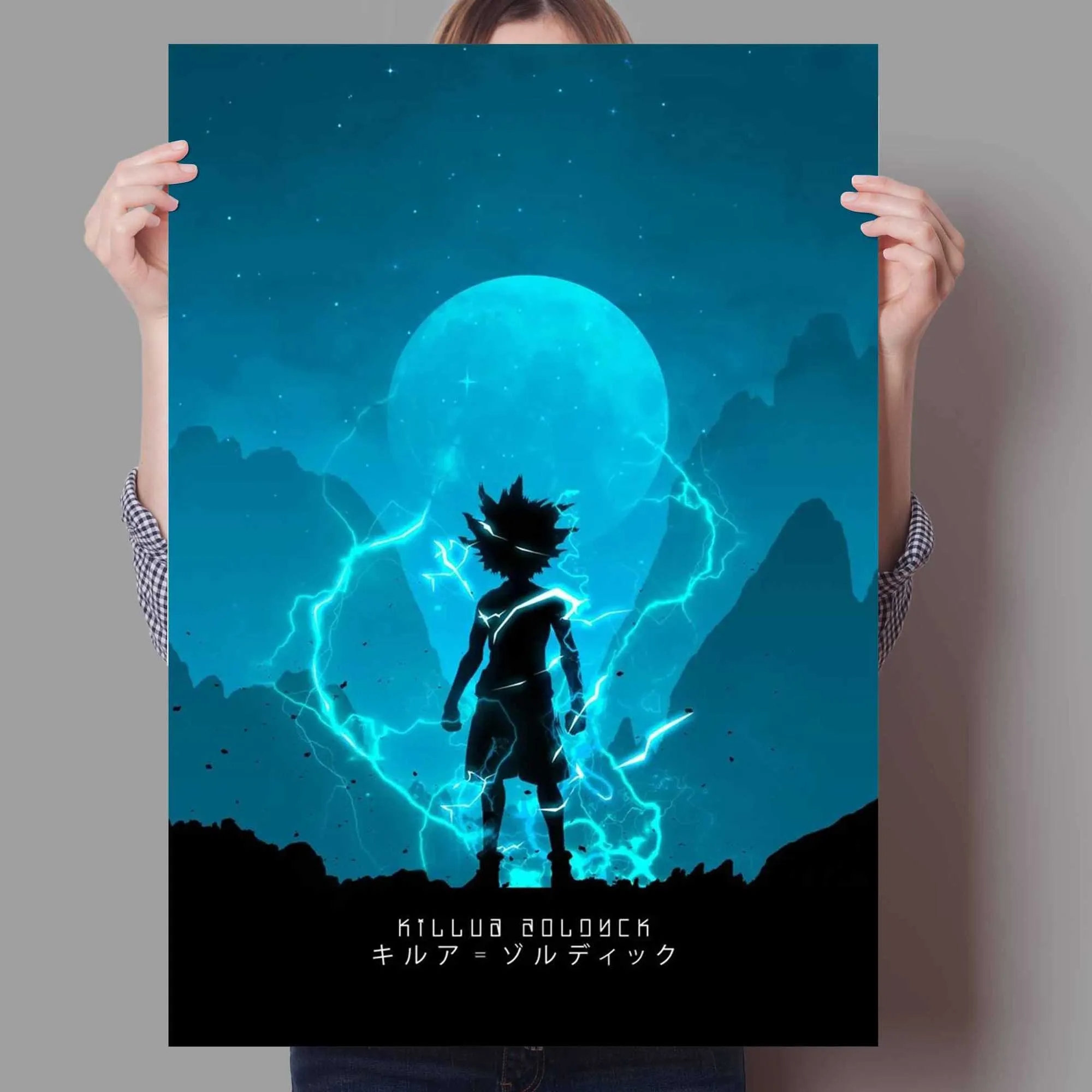 Retro plakat Hunter x Hunter Killua Zoldyck Kurapika Gon CSS Hisoka Anime Plakaty płócienne malarstwo ścienne Picture Home Deco Y4889830