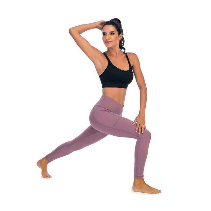 Kvinnor hög midja sömlösa leggings skjuter upp leggins sport fitness som kör yoga byxor energilastiska byxor gym lady tights h1221