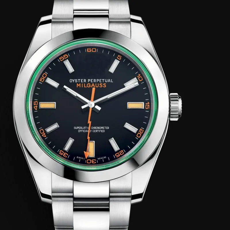 Horloges Automatisch mechanisch herenhorloge 126610 Keramiek 2021 Model 904L roestvrijstalen armband Groene wijzerplaat Airking 11 252a