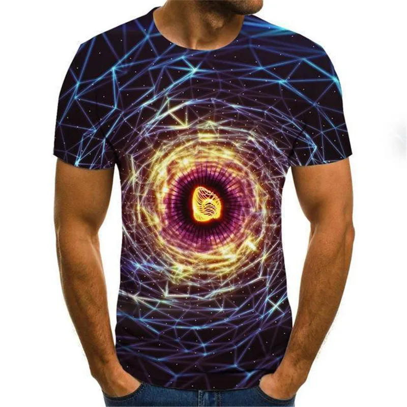 T-shirt grafica tridimensionale uomo Abbigliamento T-shirt oversize casual T-shirt estiva con stampa 3D divertente chemise vintage