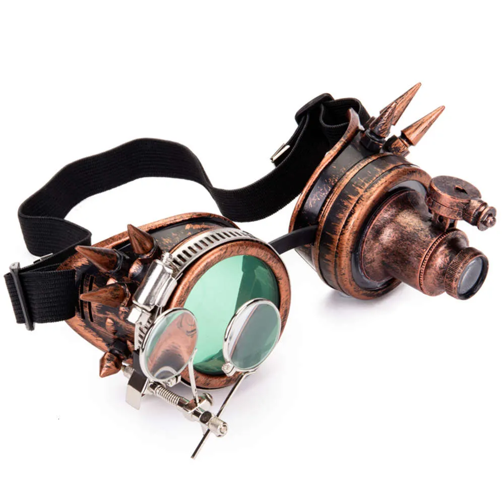 Florata Rivet Goggles Homens Mulheres Steampunk Vintage redondo óculos de sol góticos Goggles vintage Retro Punk Sunglass9122959