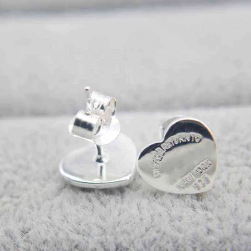 Nuovi orecchini 2020 S925 Orecchini in argento Donne Amore Stud Earing Hearing Shape a forma di lusso orecchino Pendientes TF Style Moda Gioielli AA220315