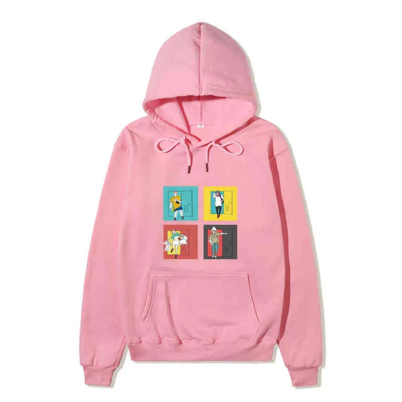 Jujutsu Kaisen Comics Gojou Satoru Baskı Hoodies Japonya Harajuku Stil Giyim Kış Rahat Hoody Moda Çizgi Film Streetwear H1227