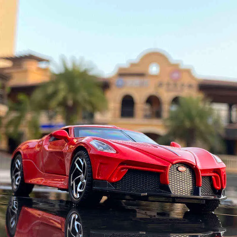 132 Bugatti Lavoiturenoire, модель спортивного автомобиля из сплава, литье под давлением, игрушечный транспорт, металлическая модель автомобиля, имитация звука, света, детская игрушка в подарок 213760840