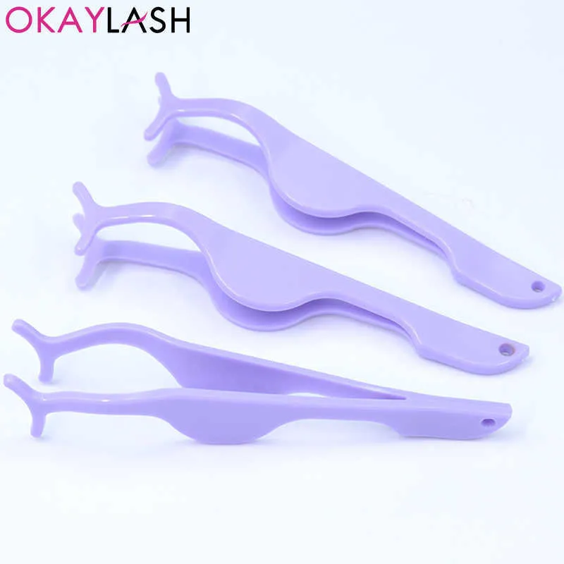 OkayLash TODOS PLASTOS Custom Plastic Tweezers OEM Etiqueta privada Cilia Cilia Lash Pincers Aplicadores 2109154197703