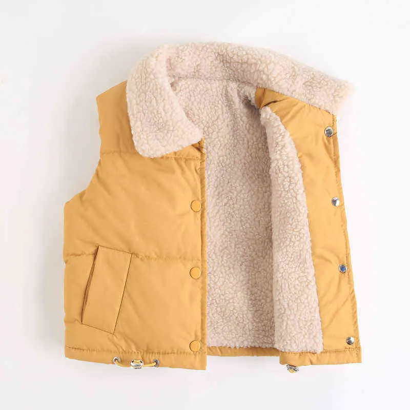 Les agneaux d'hiver laine garçons gilet gilet bend-down girls épaissis toben the wild down gistcoh gilet for 1-10y kids kids vêtements 211203