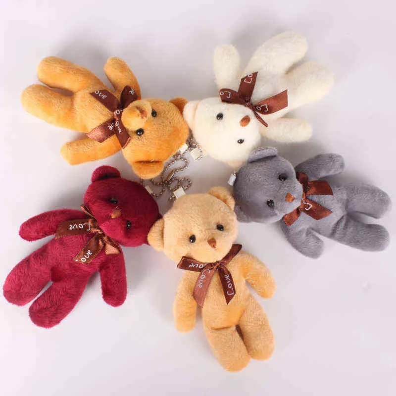 12cm Bear Plush Toys Mini Teddy Bear Dolls Small Gift for Party Wedding Present Pendant Cute Teddy Doll AA220314