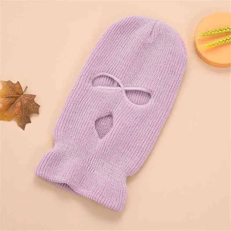 Full rosto capa máscara três 3 buracos balaclava knit chapéu exército tático cs inverno esqui máscara de ciclismo beanie chapéu lenço quente face máscaras y1229