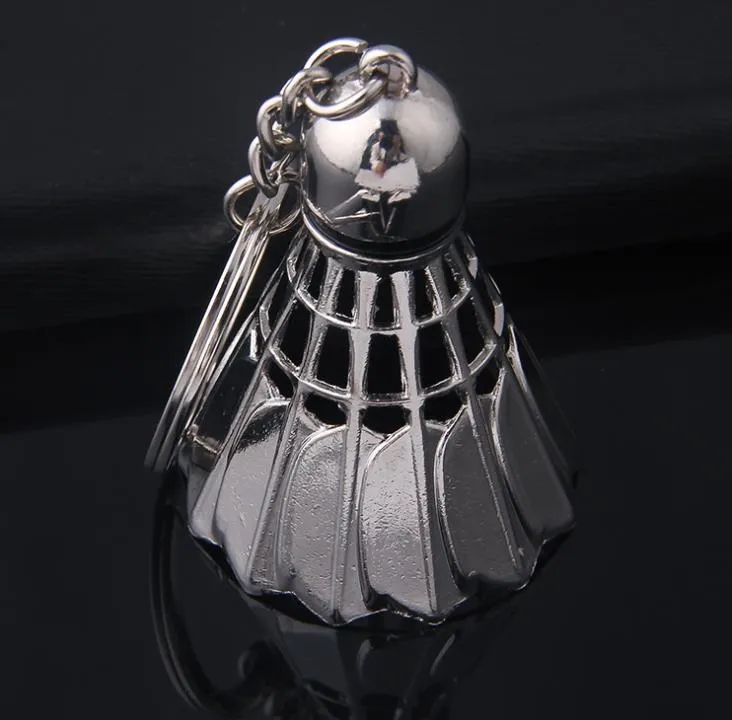 Portachiavi a forma di badminton in metallo Portachiavi con palline novità Regali sportivi