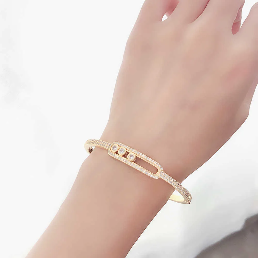 Trender In 2020 Hot New Opening Design Märke Armband Kvinnors Tjejer Man Aaa Zircon Minimalistisk Stil Sub Gold Material Hög Love Q0720