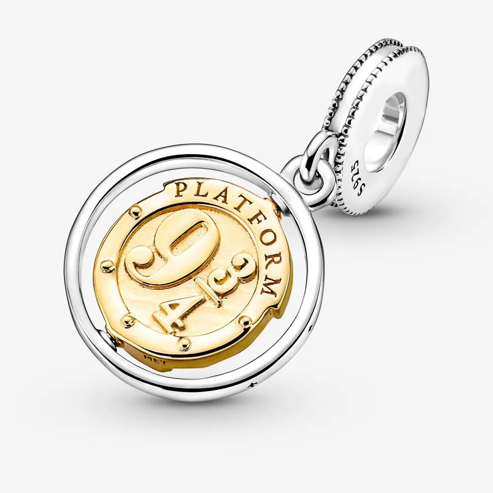 100 ٪ 925 sterling silver spinning dangl charms تناسب السحر الأوروبي الأصلي سوار الأزياء للنساء مشاركة الزفاف المجوهرات ACCE231W