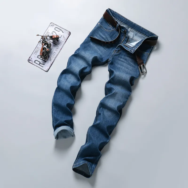 Klassischer Stil Herren Slim Stretch Jeans Mode Lässige Baumwolle grau Blau Black Denim Hose Marke Hosen Männliche Homme