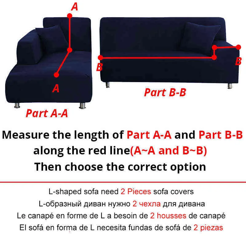 Pluche stof L-vormige sofa nodig 2 stuks Covers Elastische hoek Couch Slipcover Case voor Woonkamer 211116