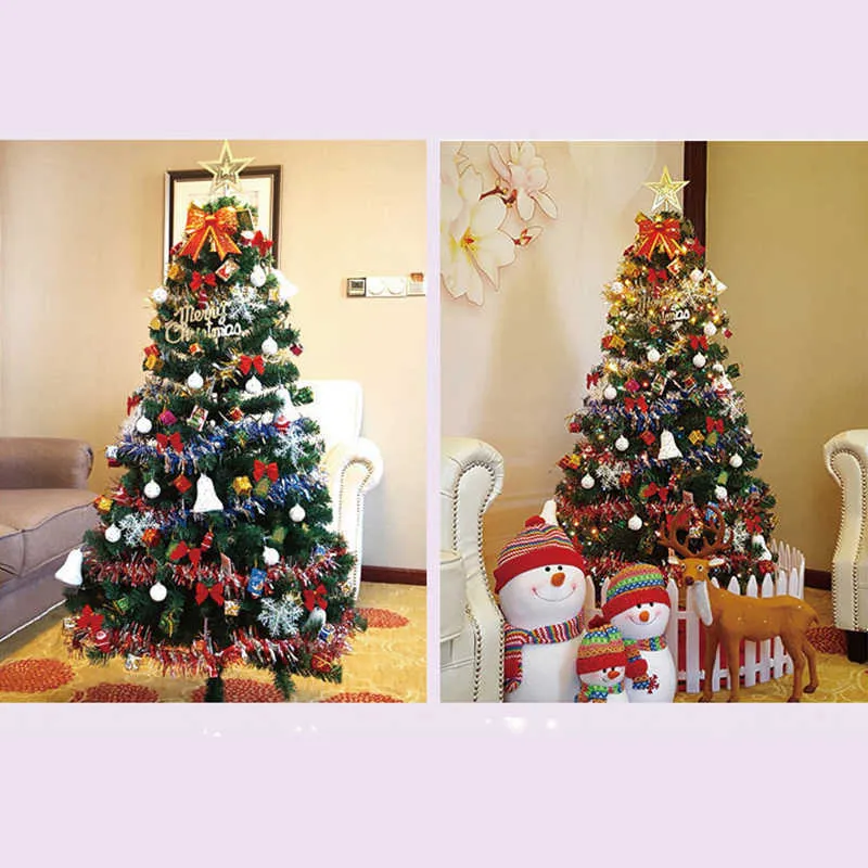 150CM Decorazione natalizia Decorazioni la casa Pacchetto albero Crittografia con luci colorate s Navidad 211018