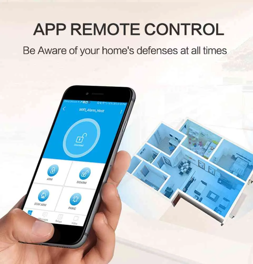 GauTone PG107 4.3inch Security Wifi GSM Alarm System Home Support Tuya APP Call/SMS Remote Contorl