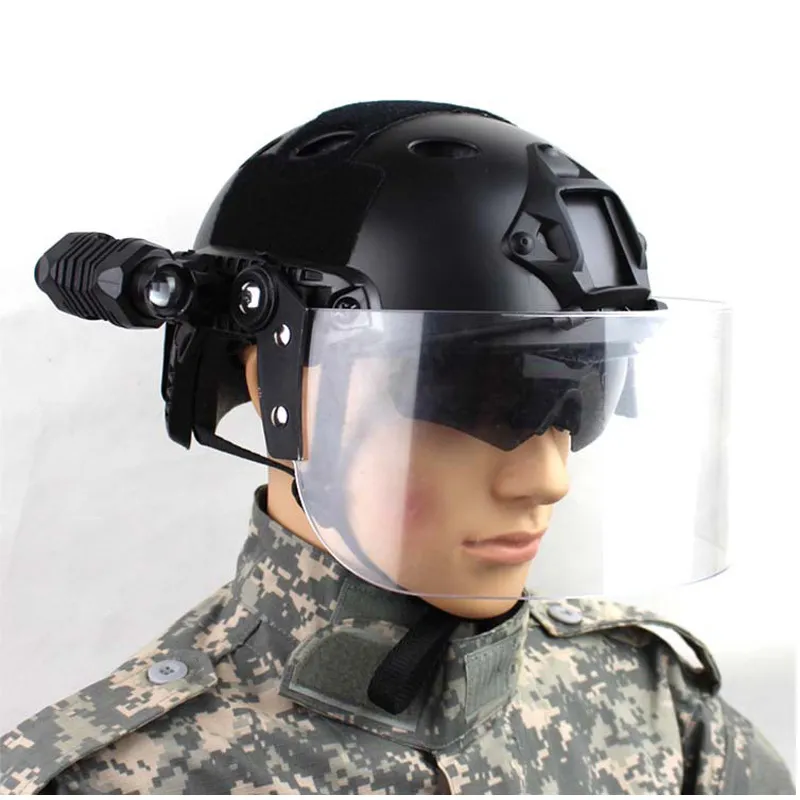Goggles Lens Outdoor Paintball Shooting Face Protection Gear Tactical Fast Accessory Wing Side ARC Rail Helmet Rail Mount Len NO01-166