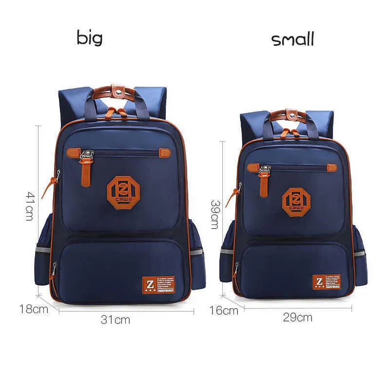 Sacos de escola para crianças para meninos primários mochilas ortopédicas criança criança À prova d 'água saco de nylon bookbags sólido grande capacidade 211021