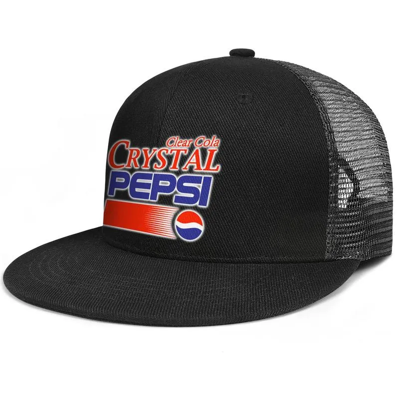 Pepsi Crystal Unisex Flat Brim Trucker Cap Designer Running Baseball Hats vintage PepsiCola Vintage Logo live local logo Original7647882
