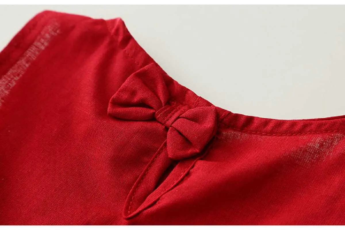 Mudkingdom Completi bambine Canotte rosse e pantaloncini Set di vestiti Elegante gilet senza maniche in tinta unita 210615