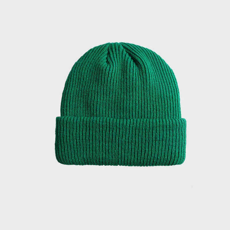 Acrilico Tinta unita Addensare cappello lavorato a maglia cappello caldo Skullies cappello beanie uomo e donna 158 Y21111