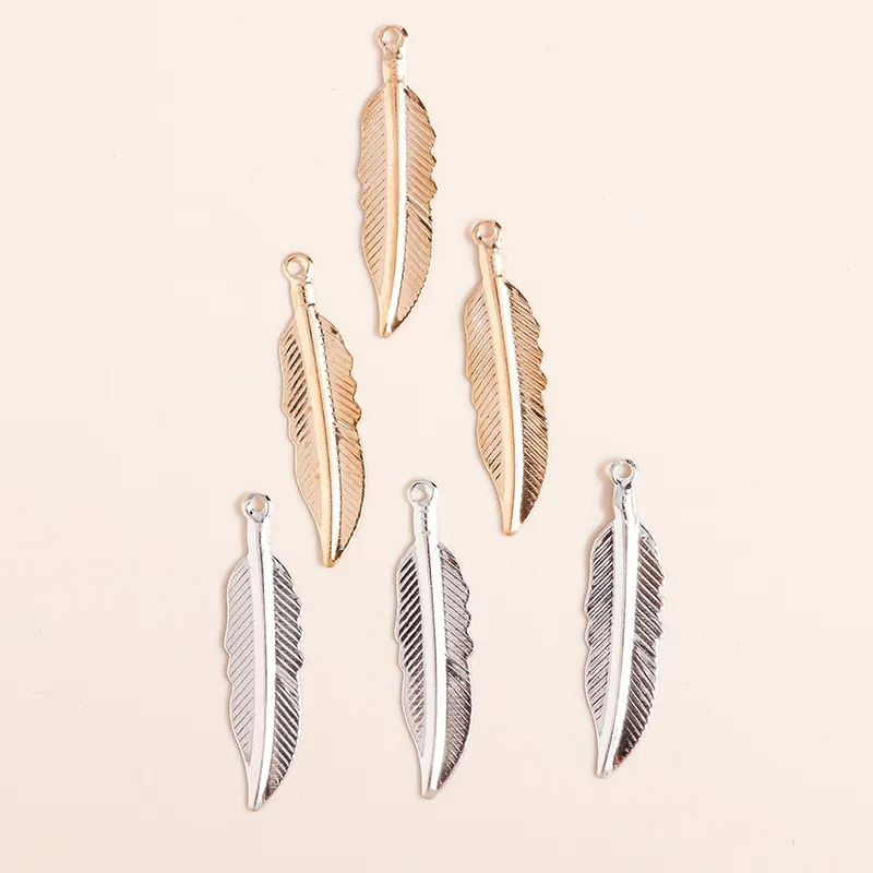 728mm Fashion Alloy Feather Charms Pendant For Necklaces Earrings Making Accessories Leaf Charms Diy Jewelry Making8114248